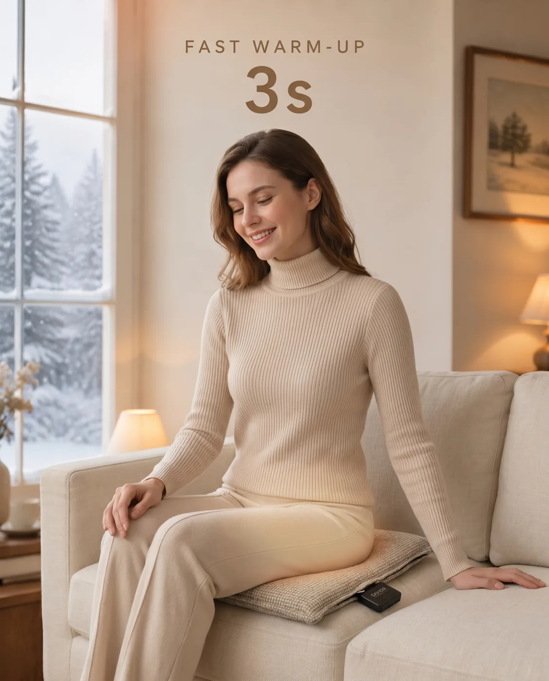 Fast Even Heating - Savior Heat Everyday Heated Seat Cushion with Comfortable Indoor Support