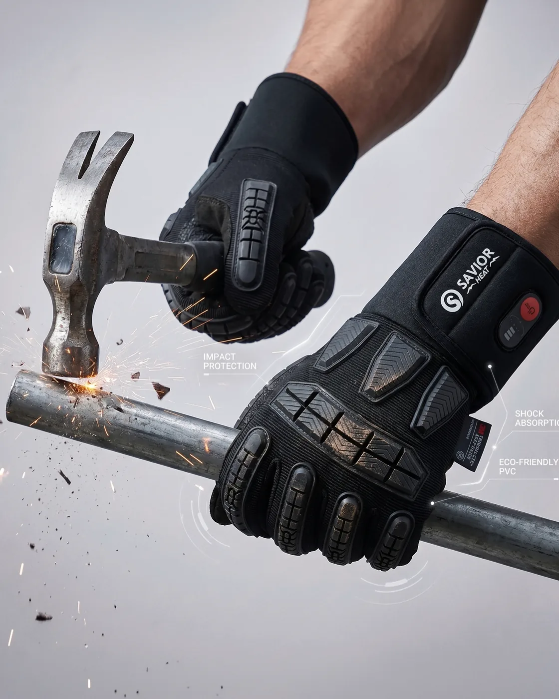 Impact Protection - Savior Heat GVFB03 Impact-Protective Heated Work Gloves