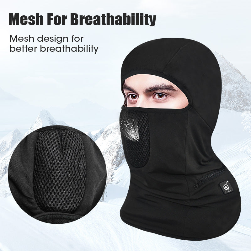 Laden Sie das Bild in Galerie -Viewer, Saviour Heat Heizung Skimaske mit Batterie elektrische warme Mützen für Outdoor-Sportarten Snowboard Balaclava Neck Warmer Thermal
