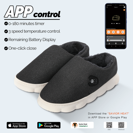 Unisex Rechargeable High-Cut Heated Slippers – APP & Button Control