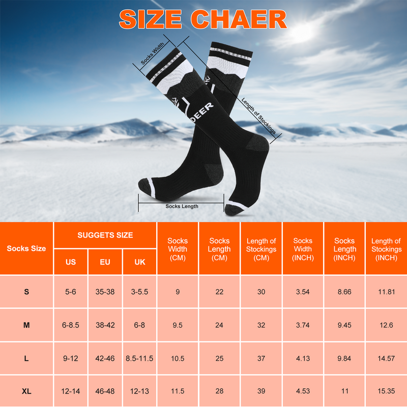 Chargez l&#39;image dans la visionneuse de la galerie, SNOW DEER Heated Socks, Upgraded Heating Element, 2200mAh Batteries
