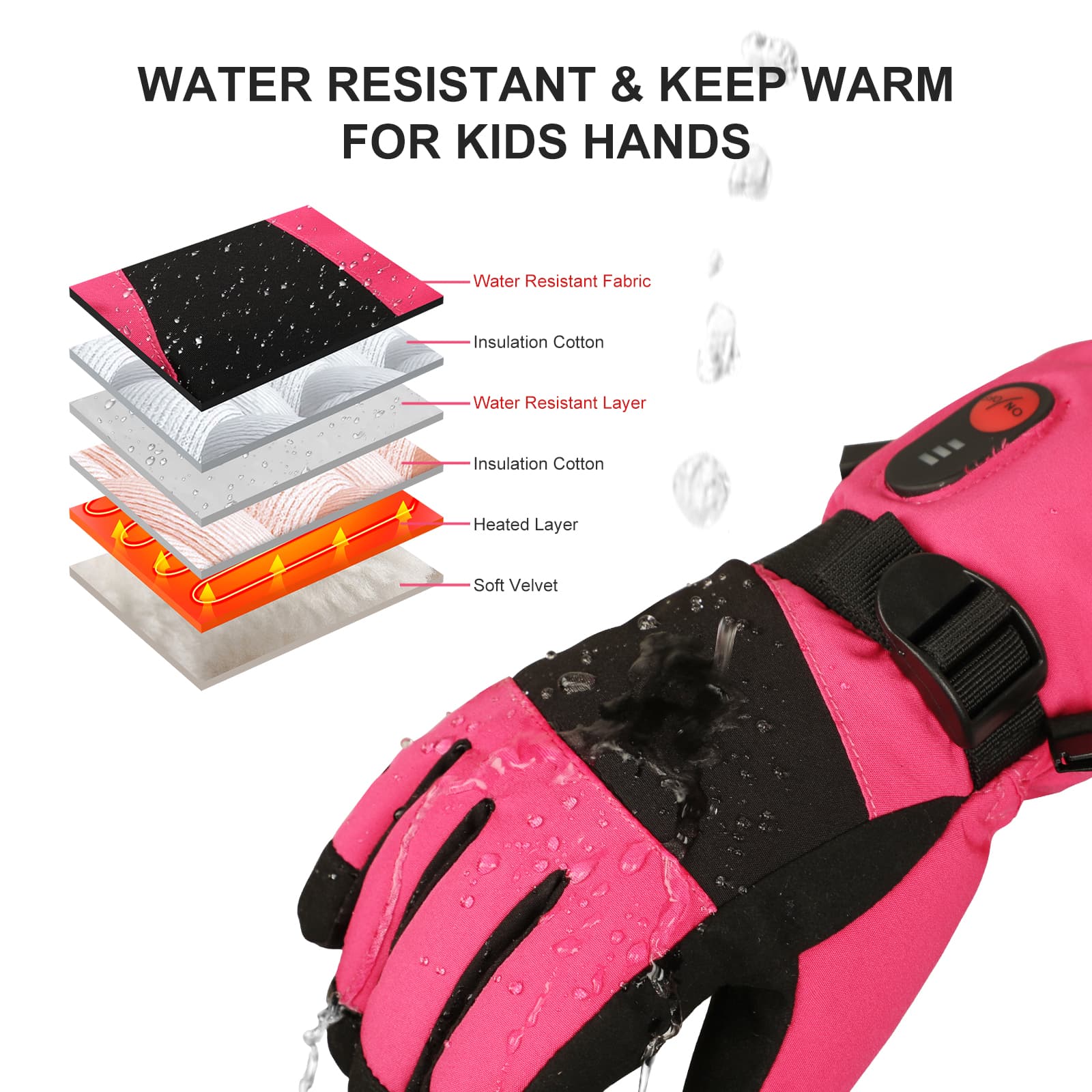 Savior Children’s Heated Gloves - 7.4V Battery, Full Hand Heating