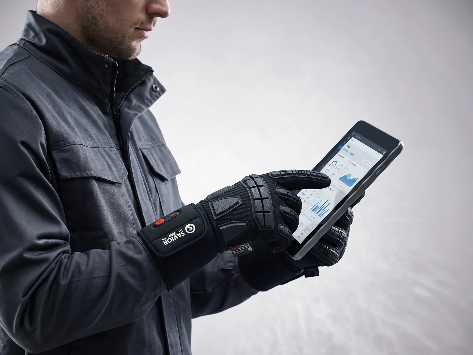 Touchscreen Friendly - Savior Heat GVFB03 Impact-Protective Heated Work Gloves