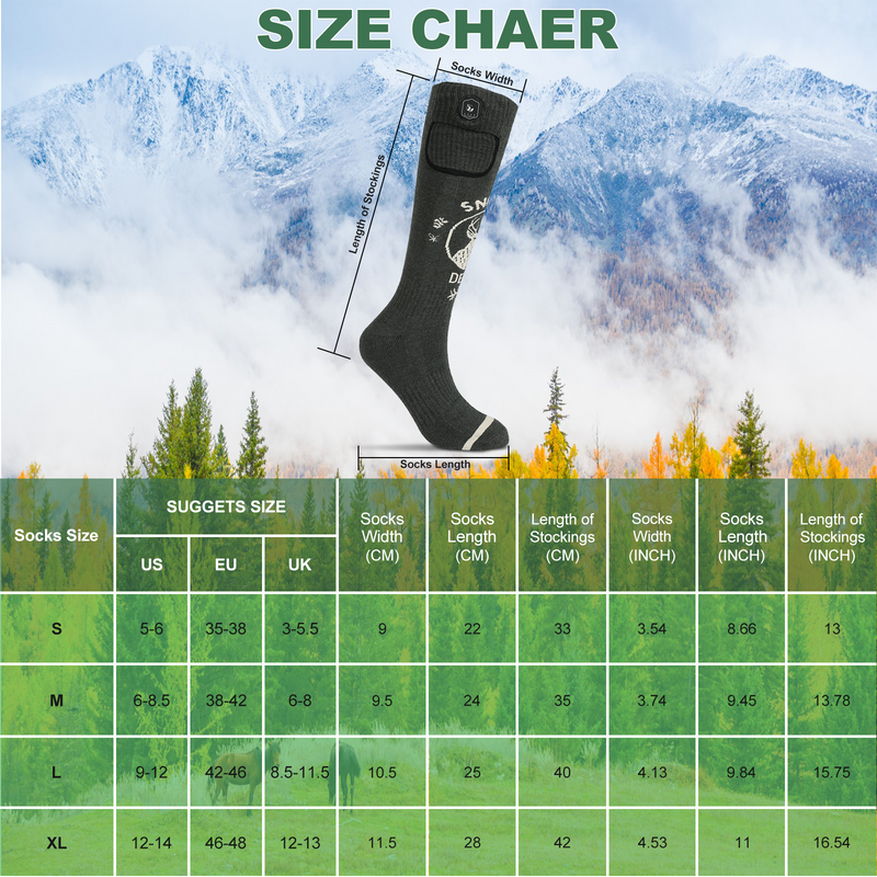 Chargez l&#39;image dans la visionneuse de la galerie, SNOW DEER Heated Socks with 3000mAh Long Endurance Batteries
