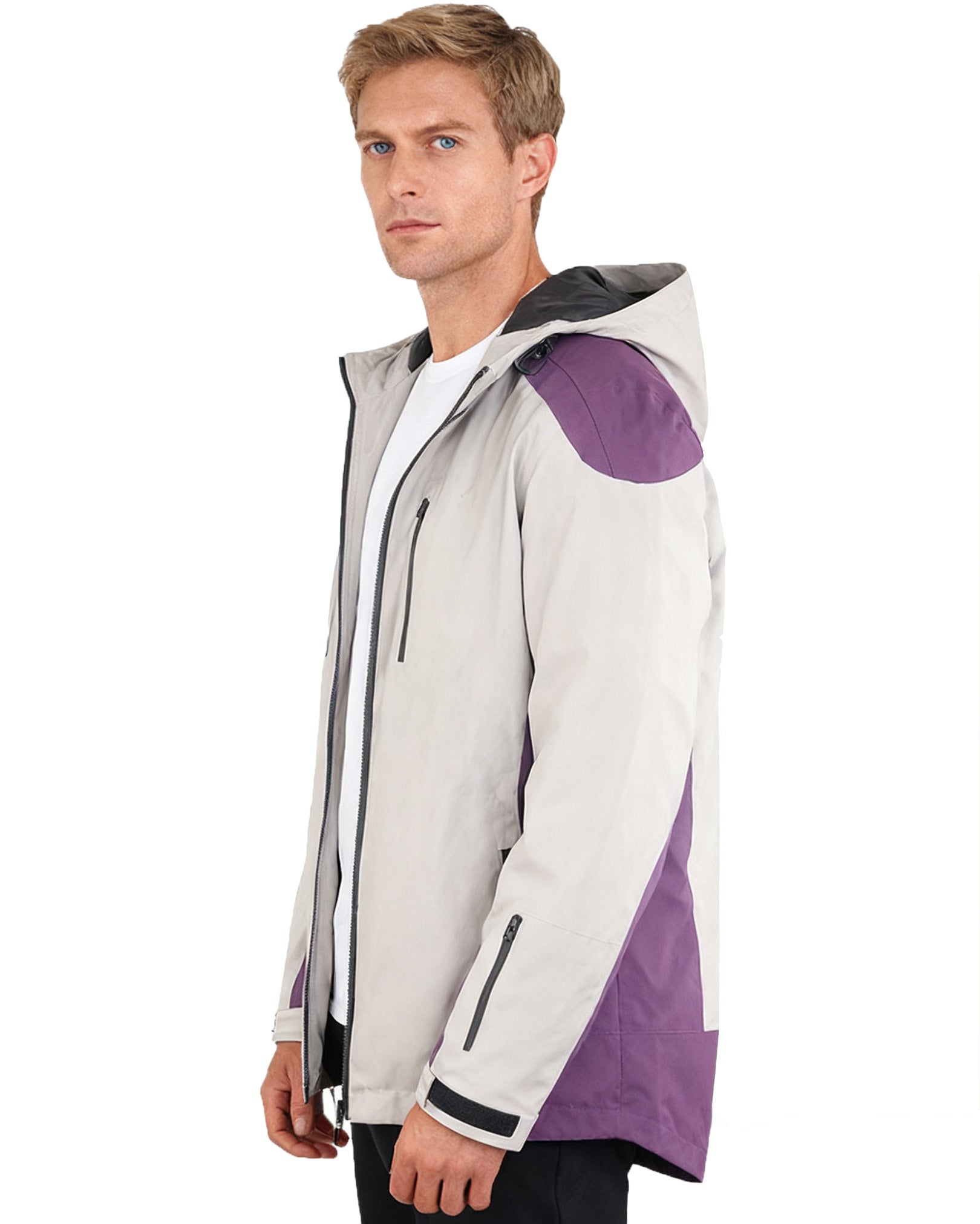 Men’s Heated Ski Jacket – Lightweight, Slim Fit, 3 Heating Zones, Fast Warm-Up, 7.4V 5200mAh Battery