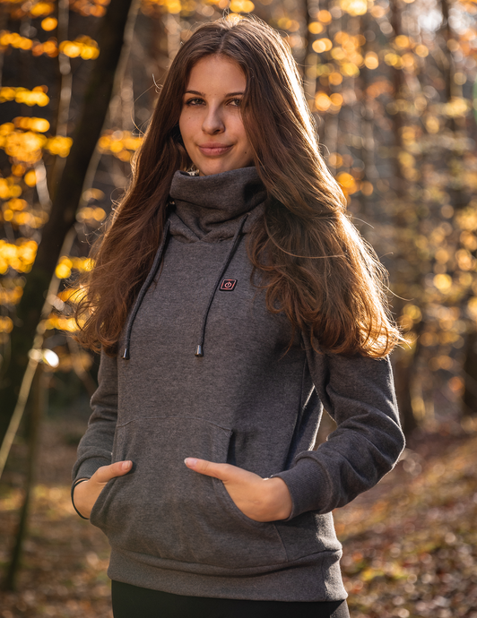 Women's Heated Pullover Hoodie with Core Heating