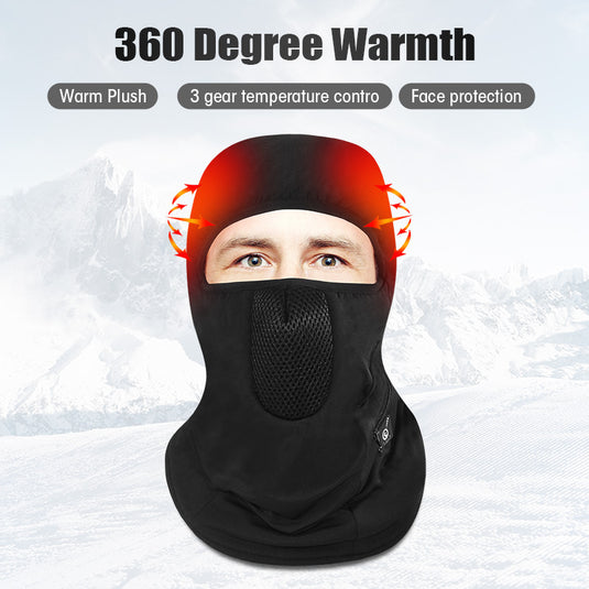 Saviour Heat Heizung Skimaske mit Batterie elektrische warme Mützen für Outdoor-Sportarten Snowboard Balaclava Neck Warmer Thermal