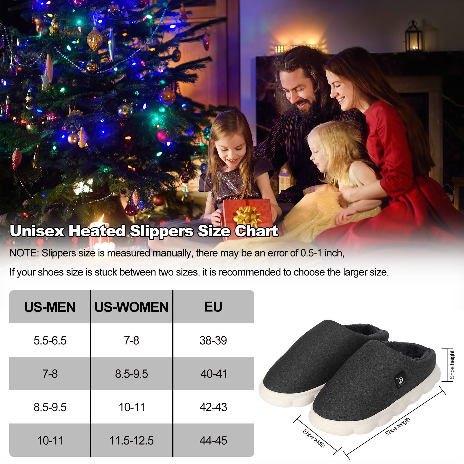 Unisex Rechargeable Low-Cut Heated Slippers