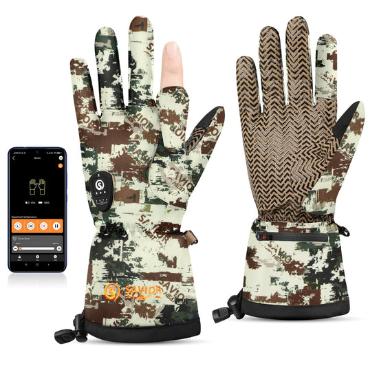 Savior Heated Hunting Gloves 2.0 Upgraded Heating Technology,3000mAh Fast-Charging Battery