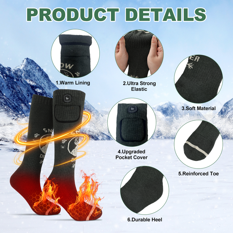 Chargez l&#39;image dans la visionneuse de la galerie, SNOW DEER Heated Socks with 3000mAh Long Endurance Batteries
