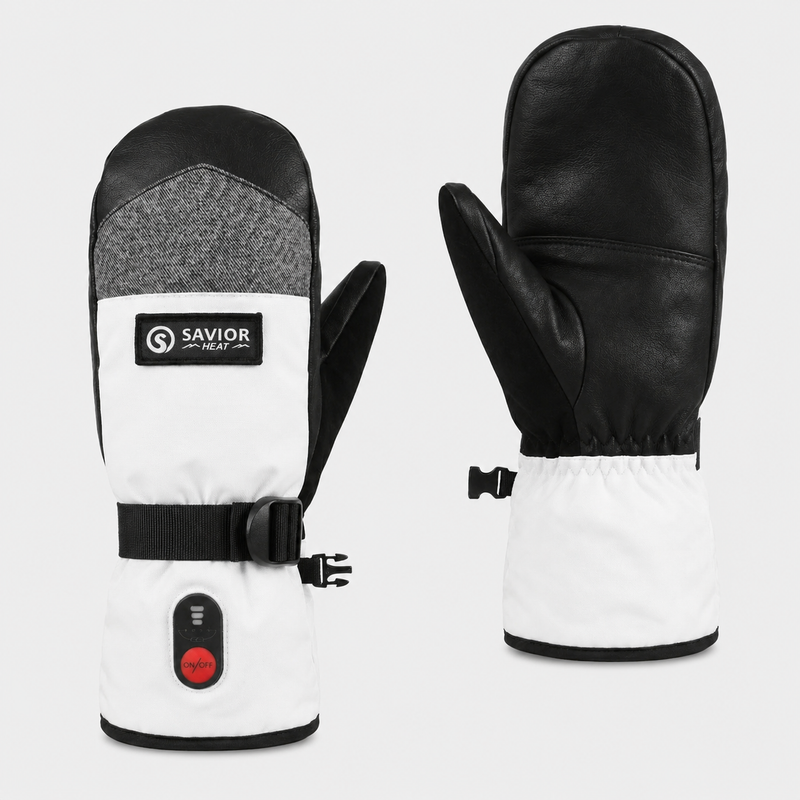 Cargue la imagen en el visor de la galería, Savior Heated Ski Mittens 2.0 3000mAh Battery Fast Charging Waterproof Sheepskin Material
