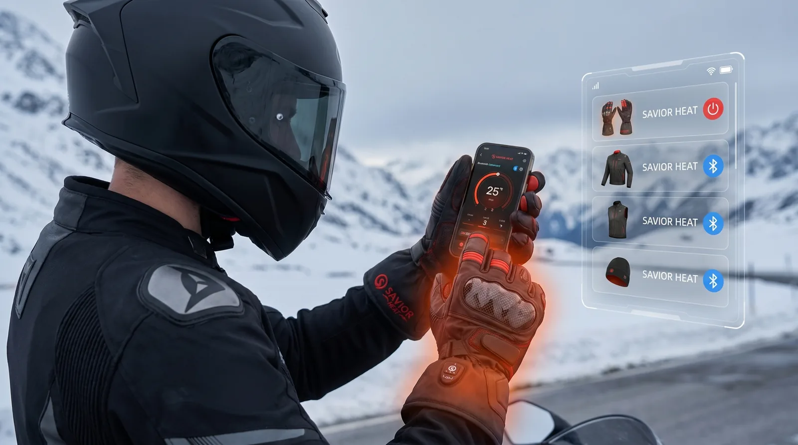 Savior Heat SHG03 Heated Motorcycle Gloves 2.0 product detail