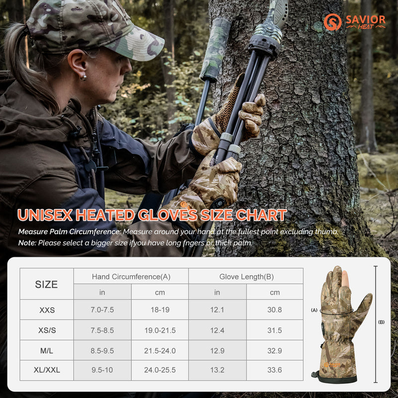 Cargue la imagen en el visor de la galería, Savior Heated Hunting Gloves 2.0 Upgraded Heating Technology,3000mAh Fast-Charging Battery
