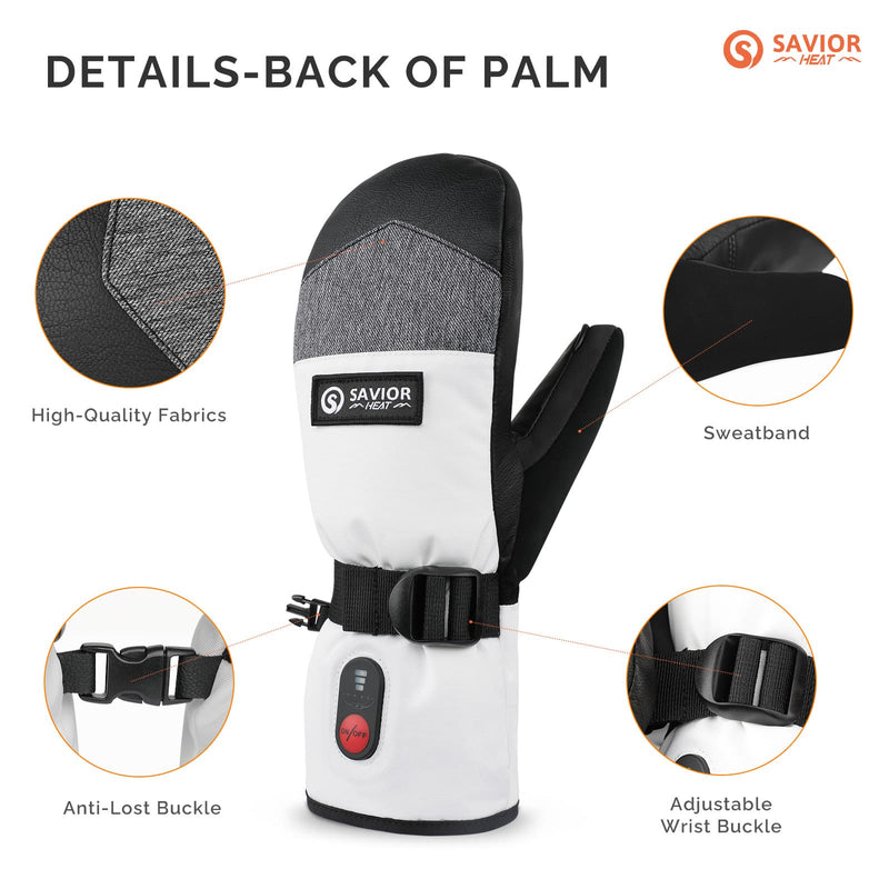 Laden Sie das Bild in Galerie -Viewer, Savior Heated Ski Mittens 2.0 3000mAh Battery Fast Charging Waterproof Sheepskin Material
