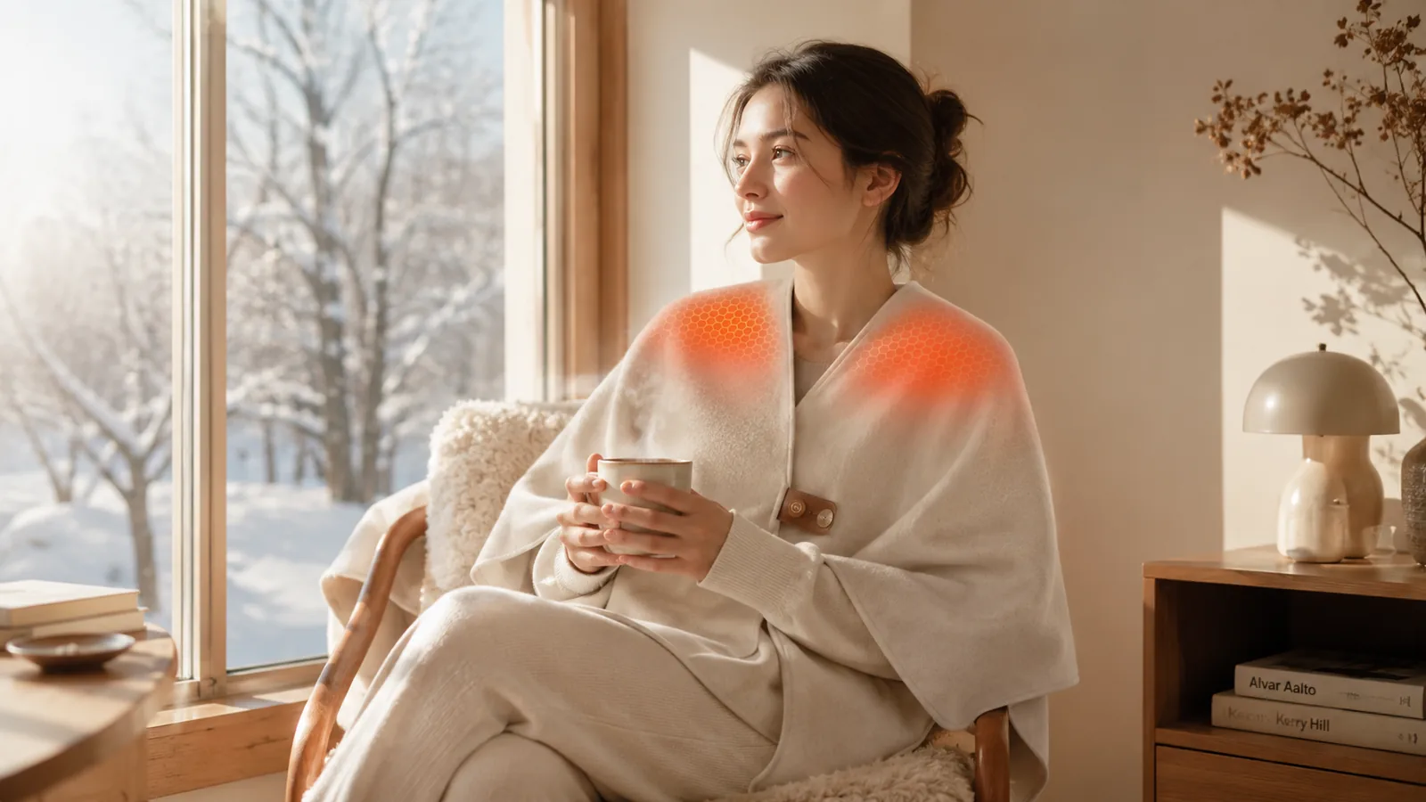 Savior Heat Graphene Heated Shawl with Soft Wool-Touch Comfort product detail