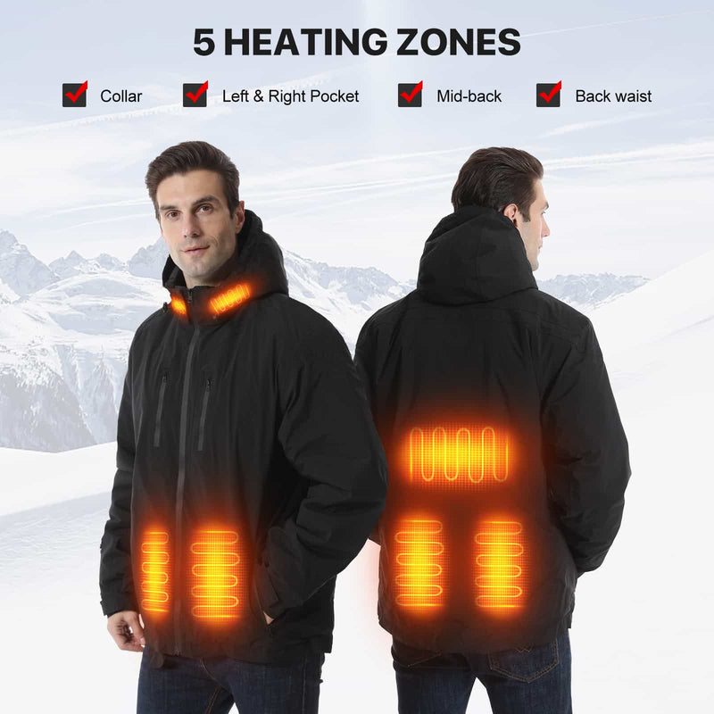 Chargez l&#39;image dans la visionneuse de la galerie, SAVIOR HEAT Heated Jackets for Men Electric Heating Coat Outdoor Waterproof
