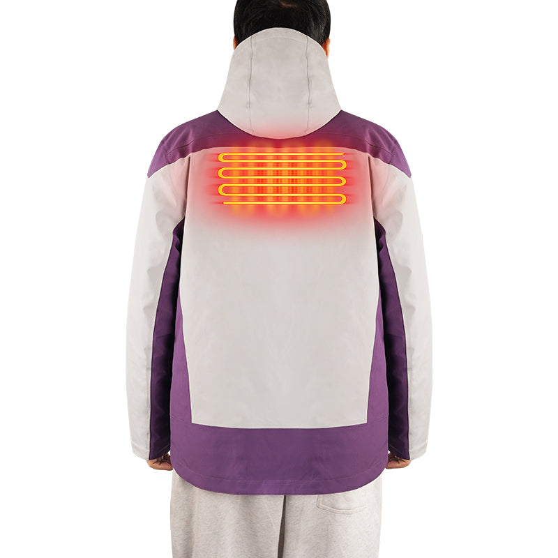 Men’s Heated Ski Jacket – Lightweight, Slim Fit, 3 Heating Zones, Fast Warm-Up, 7.4V 5200mAh Battery