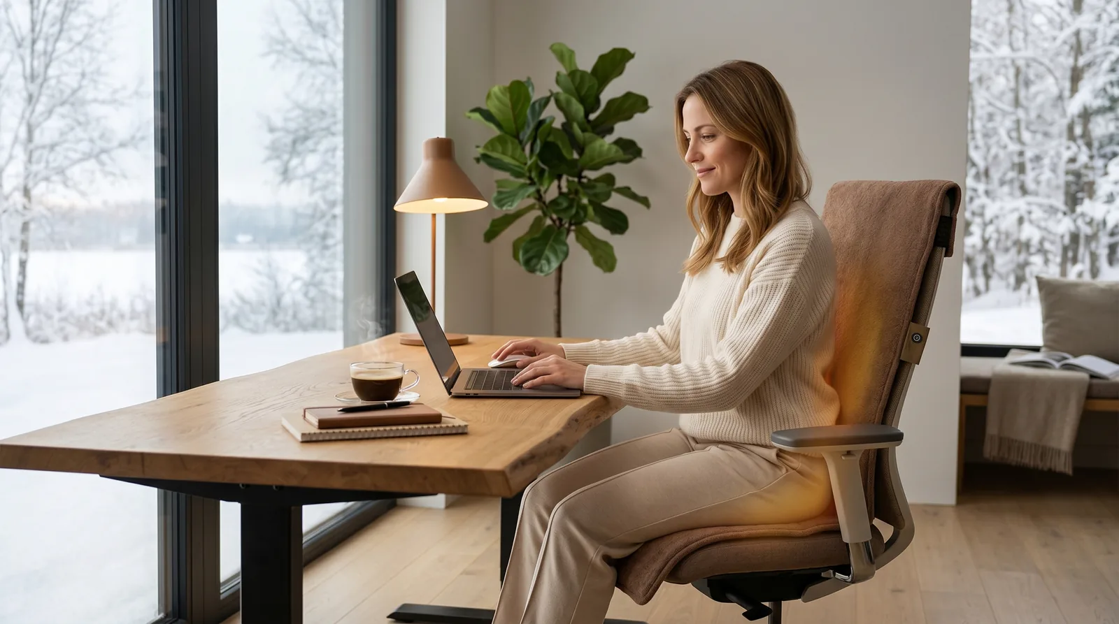 Savior Heat Plush Heated Bench Cushion with Soft Full-Length Comfort product detail