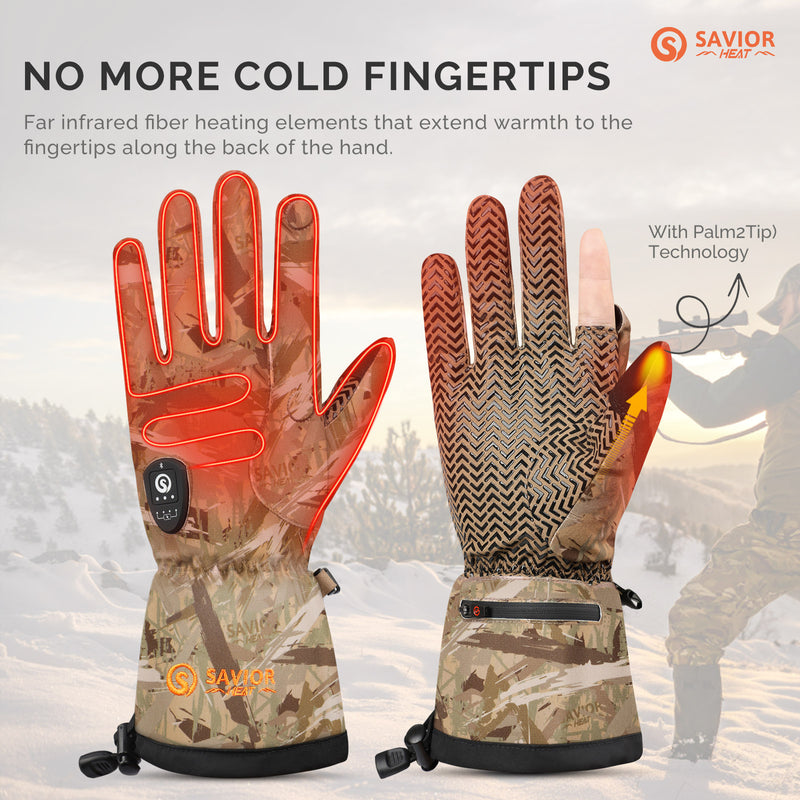 Cargue la imagen en el visor de la galería, Savior Heated Hunting Gloves 2.0 Upgraded Heating Technology,3000mAh Fast-Charging Battery
