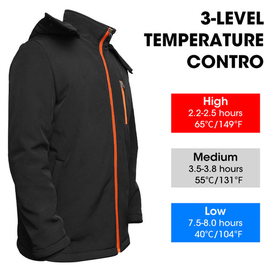 Heated Jacket with Battery Pack – Waterproof Windproof Winter Coat for Men