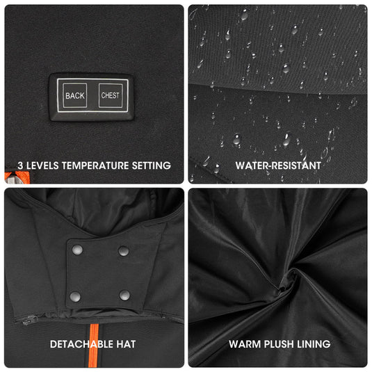 Heated Jacket with Battery Pack – Waterproof Windproof Winter Coat for Men