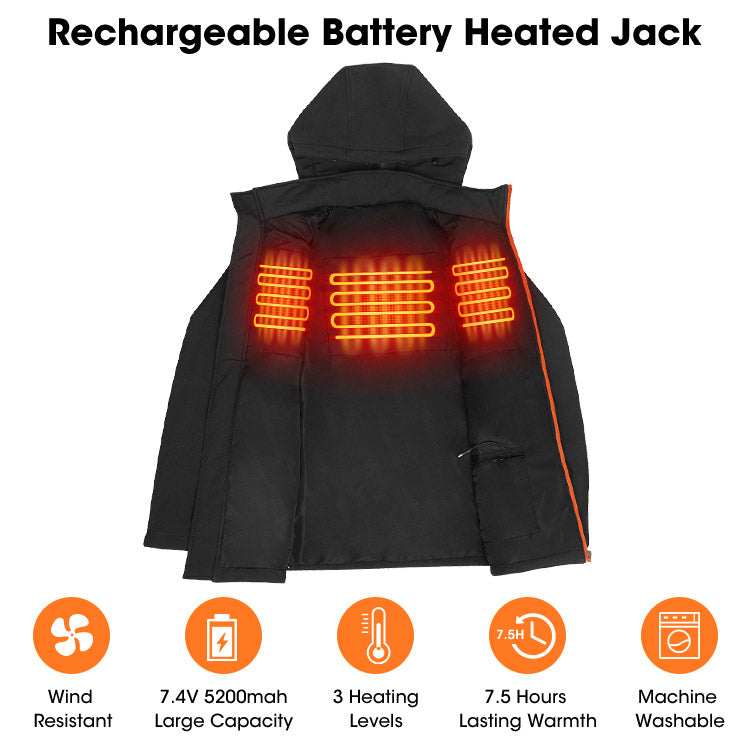 Load image into Gallery viewer, Heated Jacket with Battery Pack – Waterproof Windproof Winter Coat for Men
