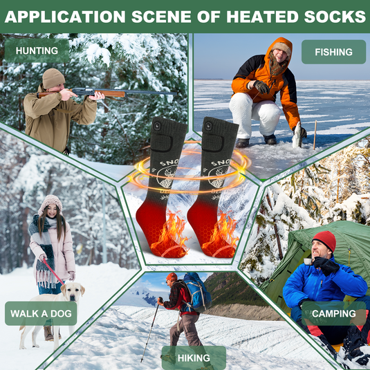 SNOW DEER Heated Socks with 3000mAh Long Endurance Batteries