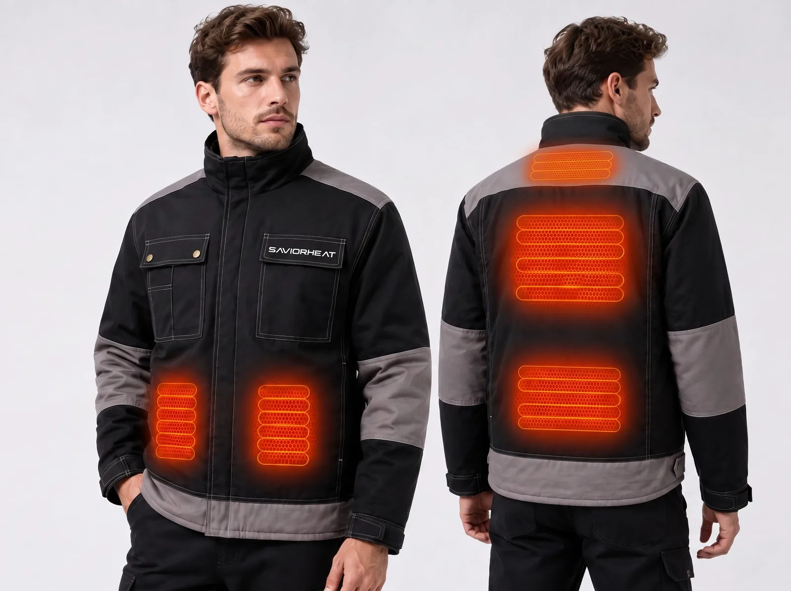 5-Zone Dual Control - Savior Heat Comfort-Lined Heated Work Jacket