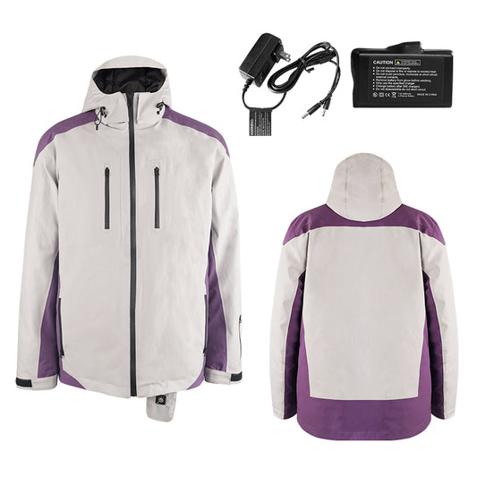 Men’s Heated Ski Jacket – Lightweight, Slim Fit, 3 Heating Zones, Fast Warm-Up, 7.4V 5200mAh Battery