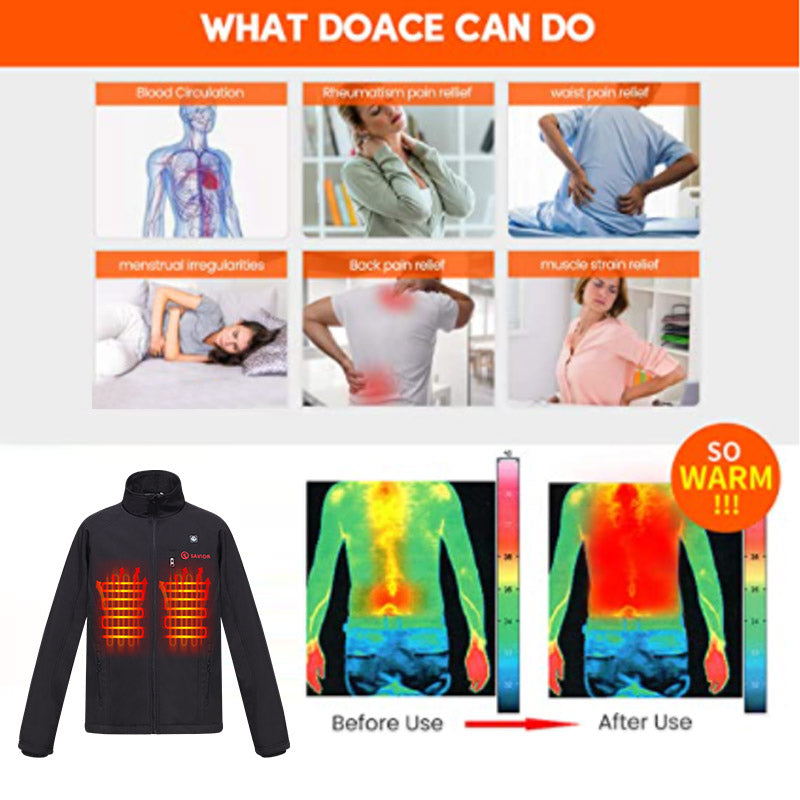 Load image into Gallery viewer, Men’s Heated Jacket – 3 Heating Zones, Waterproof Softshell, 10H Runtime
