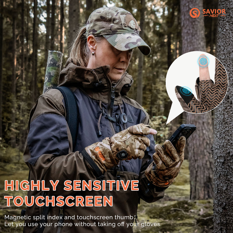 Cargue la imagen en el visor de la galería, Savior Heated Hunting Gloves 2.0 Upgraded Heating Technology,3000mAh Fast-Charging Battery
