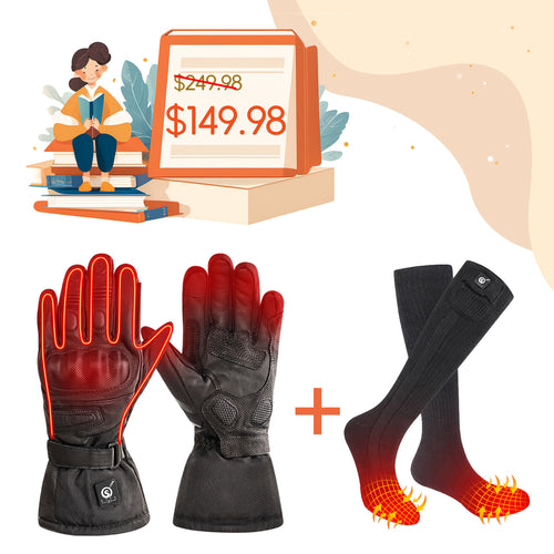 [Back to School Season] Savior Heat SDW03  Motorcycle Heated Gloves+SS02B Socks