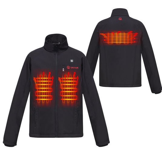 Men’s Heated Jacket – 3 Heating Zones, Waterproof Softshell, 10H Runtime
