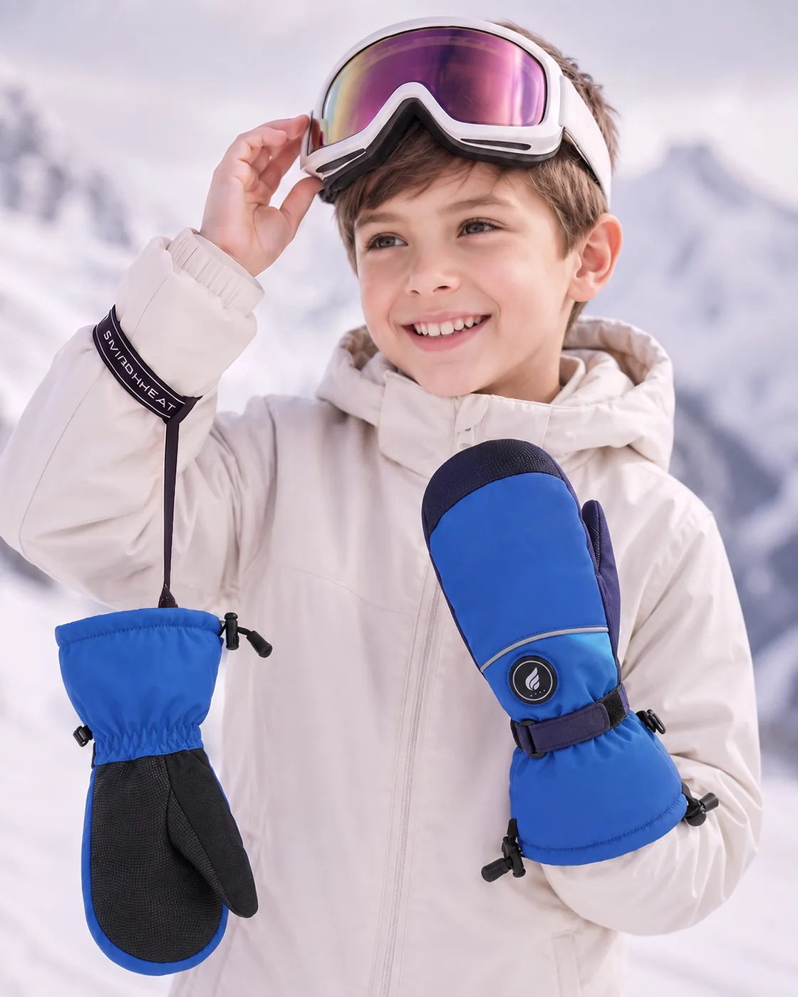 Secure Strap - Savior Heat Lightweight Kids Heated Ski Gloves