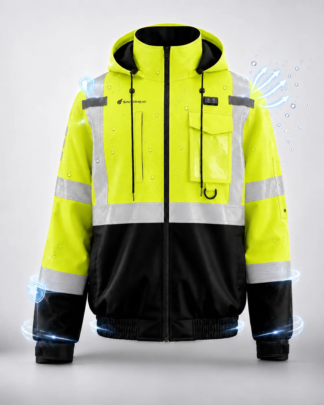 Rugged Weather Protection - Savior Heat High-Visibility Utility Heated Work Jacket