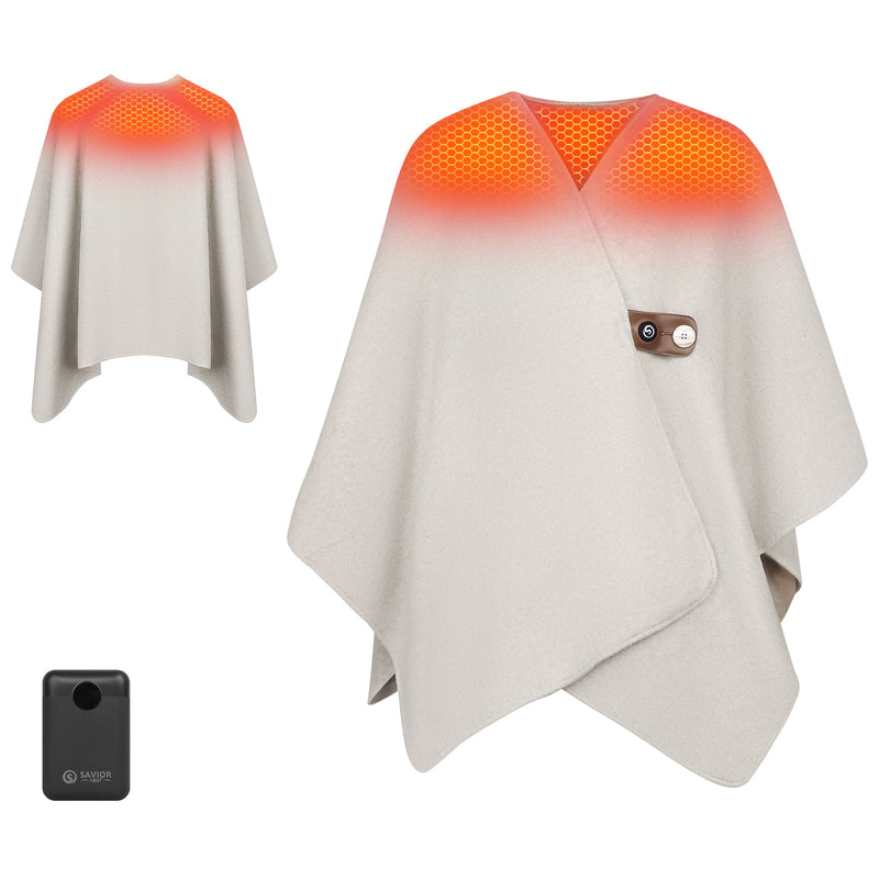 Load image into Gallery viewer, Graphene Heated Shawl with 3 Heat Levels and Ultra-Soft Wool-Touch Fabric
