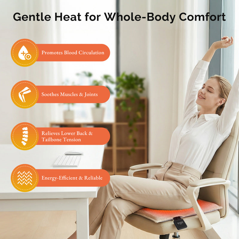 Load image into Gallery viewer, Rechargeable Heated Seat Cushion – Portable Warmth with 3 Heat Levels
