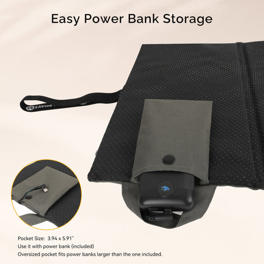 Portable Heated Seat Cushion with Power Bank, 3S Fast Heating, 3 Heat Levels