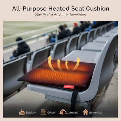 Portable Heated Seat Cushion with Power Bank, 3S Fast Heating, 3 Heat Levels