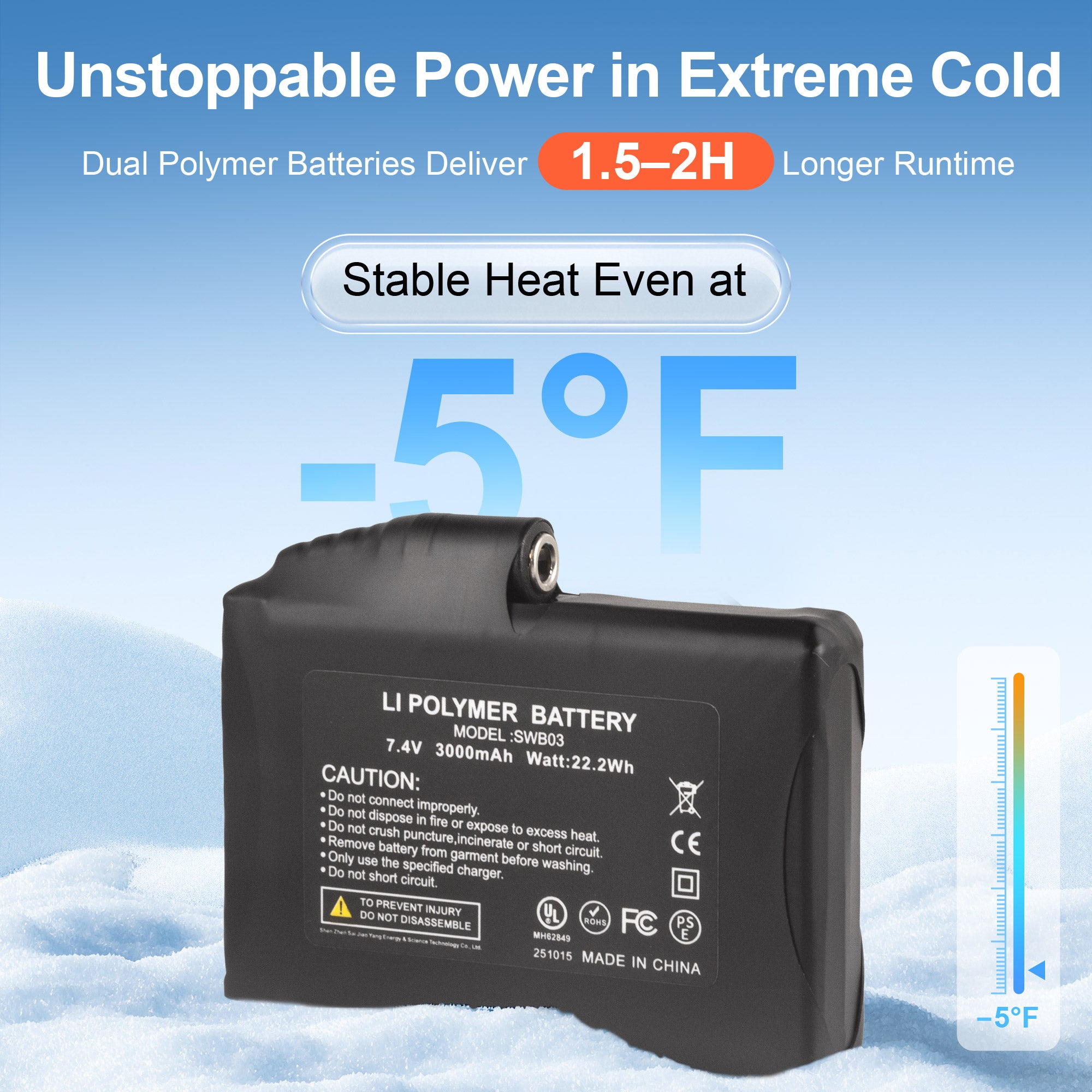 EH8 Pro Heated Gloves 3.0 – Full Finger Mobility, Aerogel Thermal Shield, –5°F Rated, 3000mAh Fast-Charge