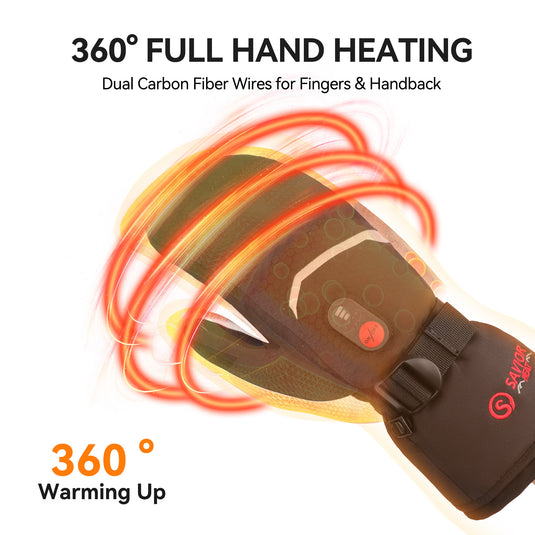 Savior Gants chauffants avec batterie rechargeable USB pour le ski, la randonnée