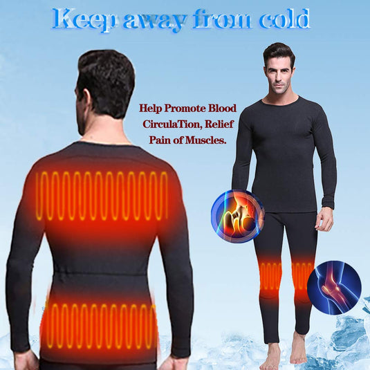 Heated Thermal Underwear USB Electric Heating Underwear Men's Winter Warm  Heated Underwear for Indoors Outdoors,Black,S : : Clothing, Shoes  & Accessories