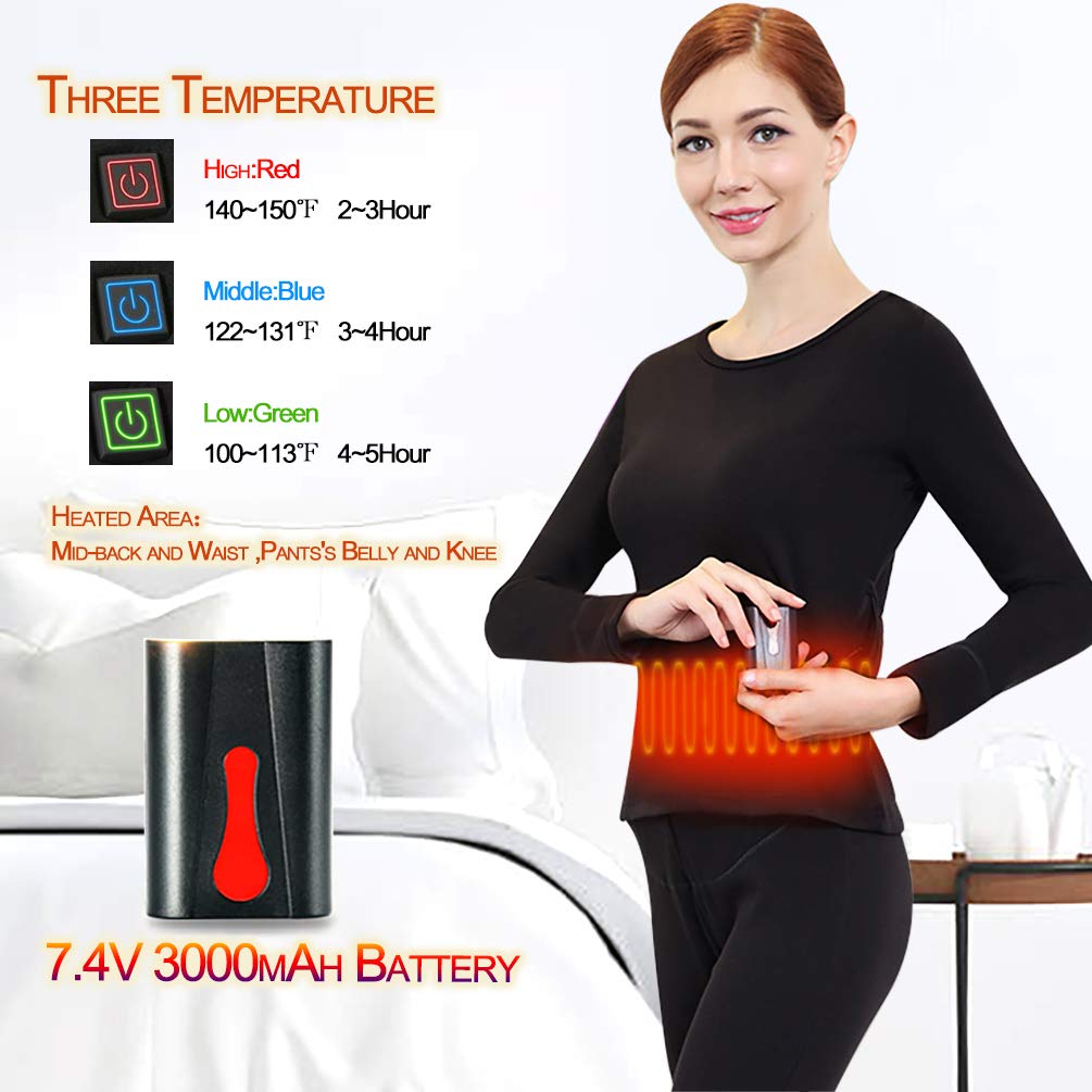 SAVIOR Heated Base Layer for Women's Thermal Underwear and Winter Clothing