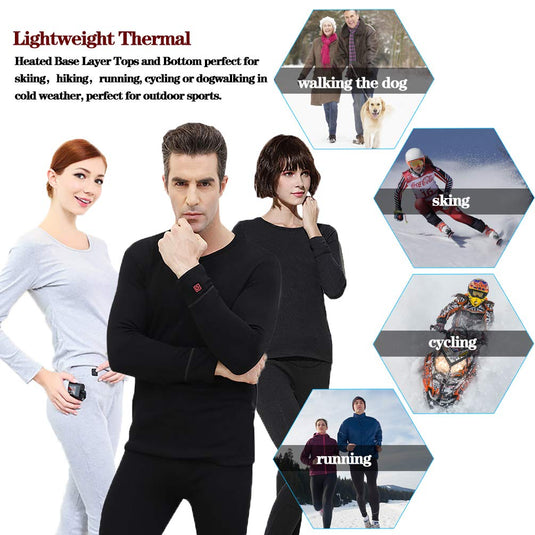 Long Johns Thermal Underwear for Men Heated Warm Base Layer Set for Cold  Weather