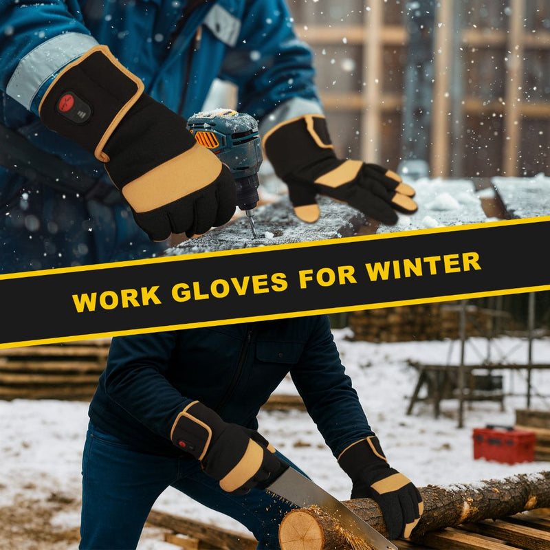 Load image into Gallery viewer, Heavy-Duty Heated Work Gloves for Cold Weather – Waterproof &amp; Durable
