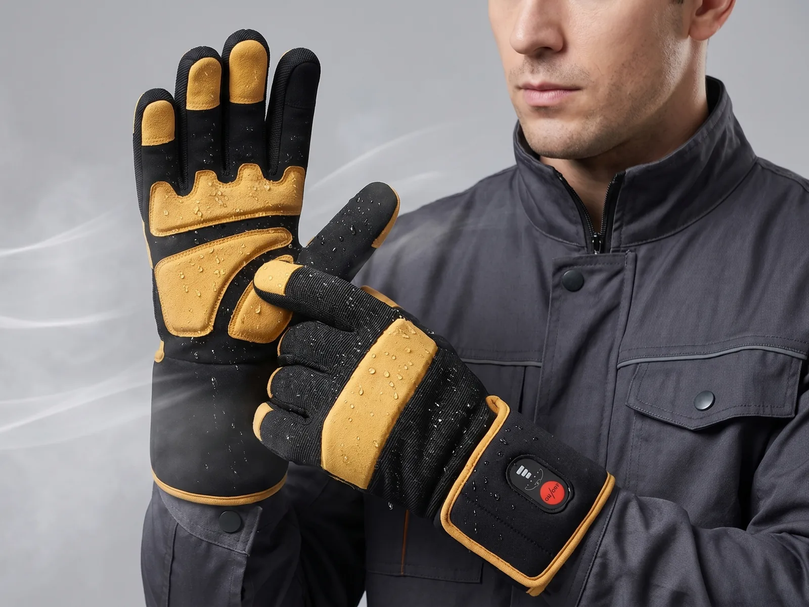 Waterproof & Windproof - Savior Heat GVFB02 Reinforced-Palm Heated Work Gloves