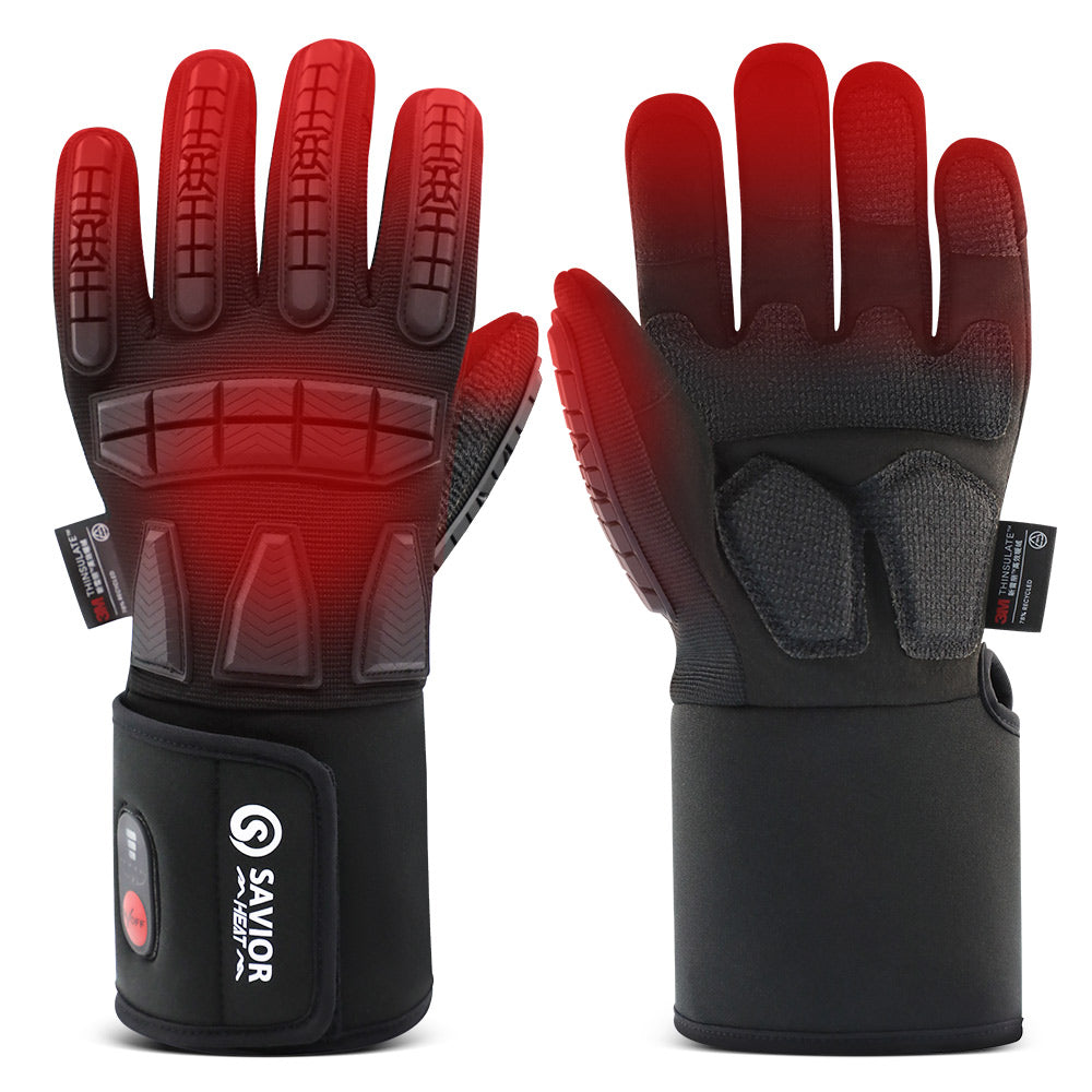 Rugged Heated Work Gloves for Extreme Winter Jobs, Waterproof, Impact-Guarded