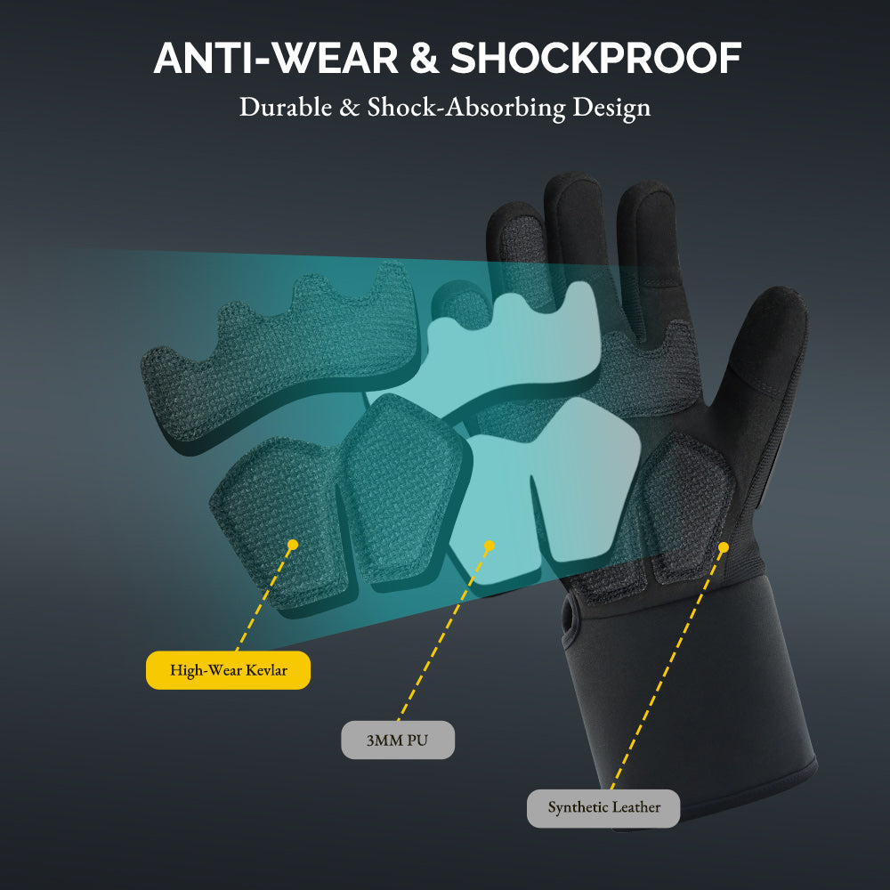 Rugged Heated Work Gloves for Extreme Winter Jobs, Waterproof, Impact-Guarded