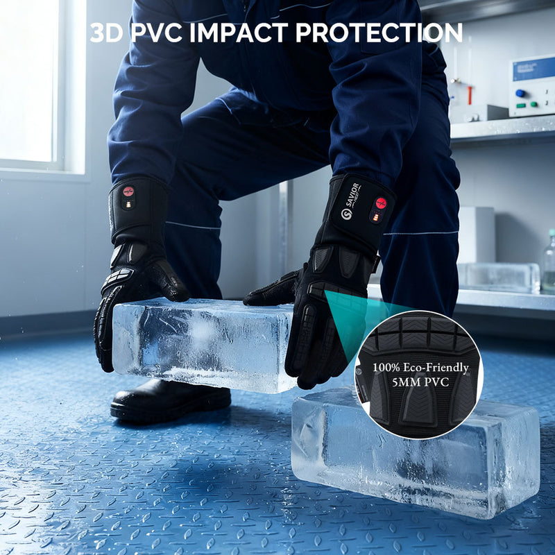 Chargez l&#39;image dans la visionneuse de la galerie, Rugged Heated Work Gloves for Extreme Winter Jobs, Waterproof, Impact-Guarded
