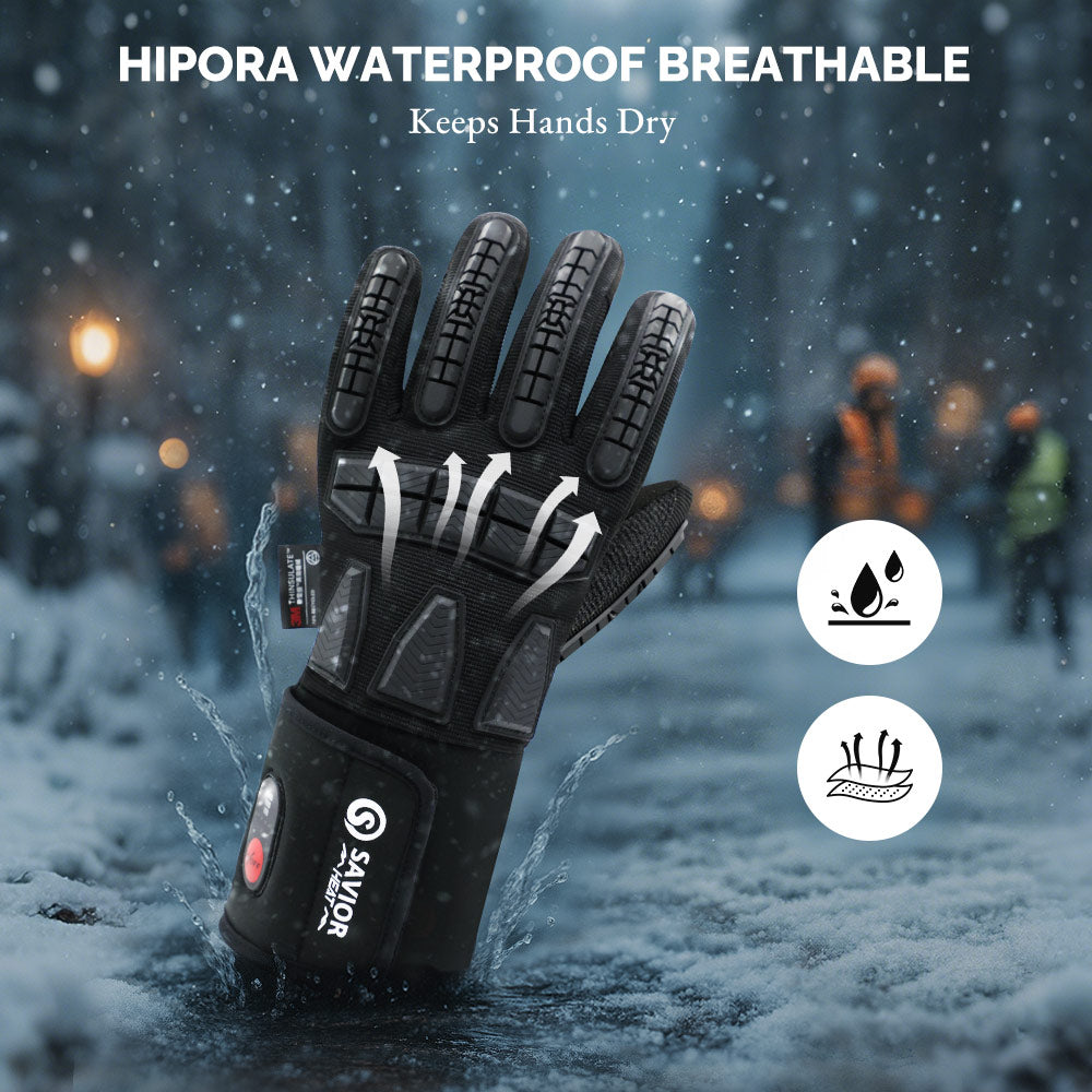 Rugged Heated Work Gloves for Extreme Winter Jobs, Waterproof, Impact-Guarded